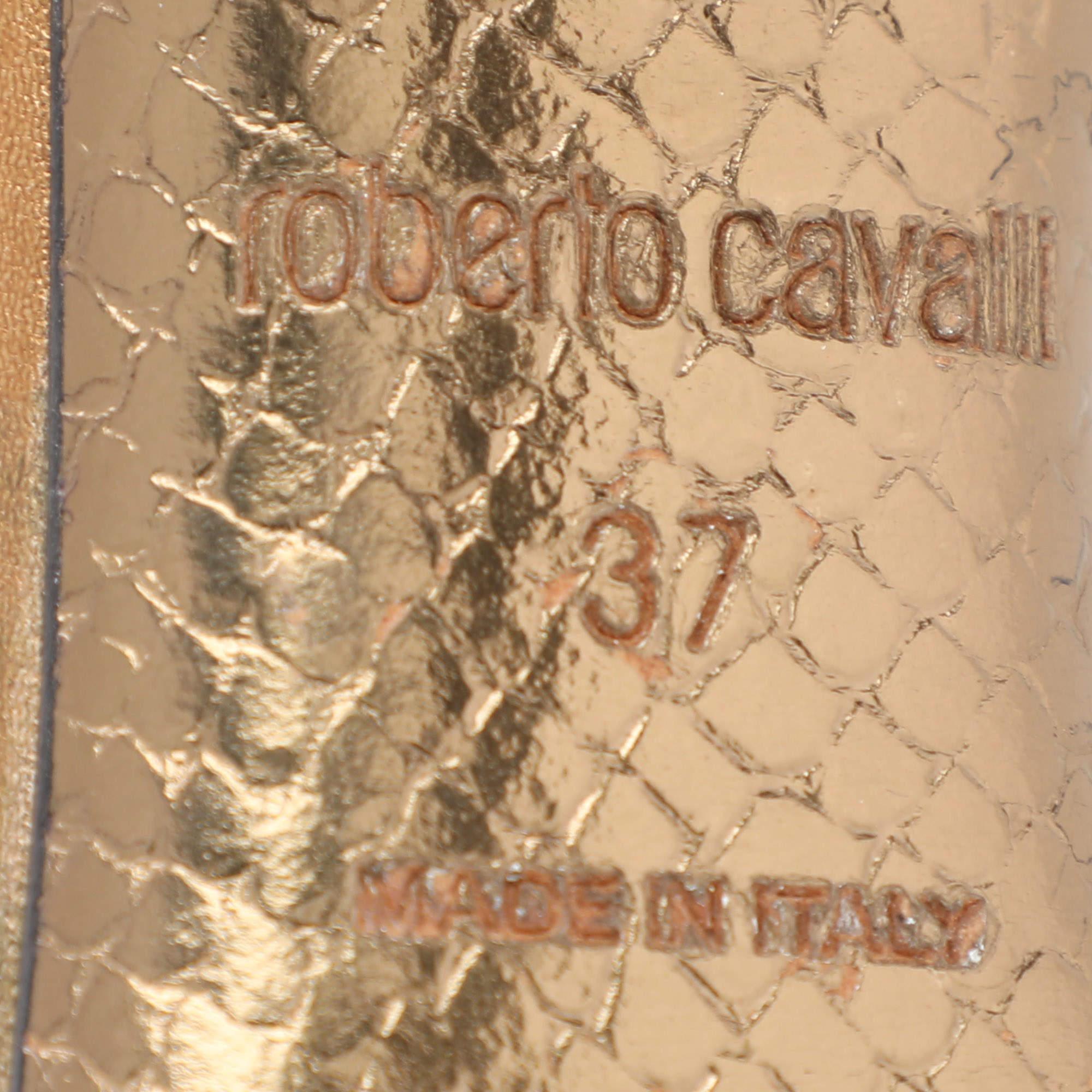 Roberto Cavalli - Sandales à lanières à paillettes multicolores, taille 37 en vente 3