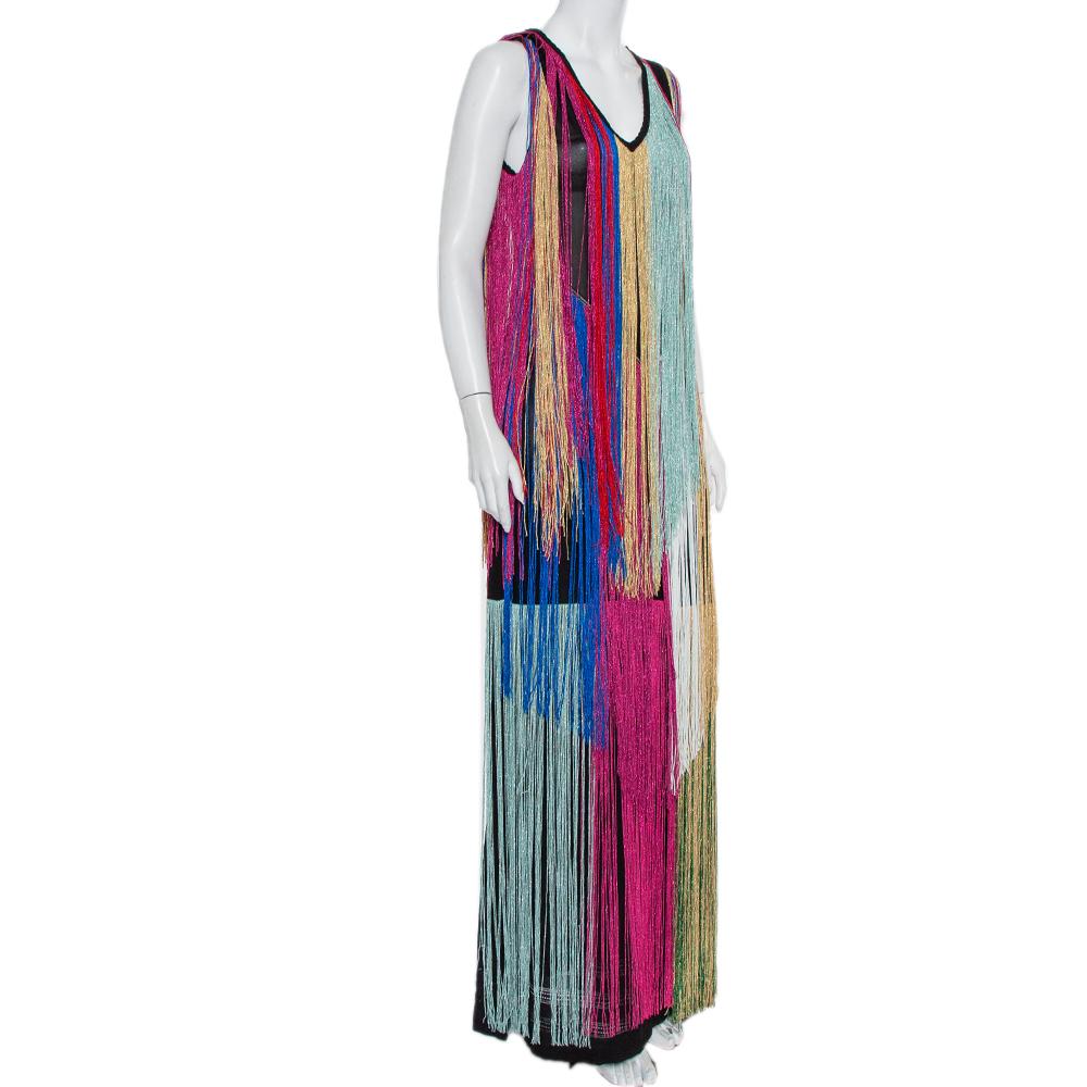 multicolor fringe dress
