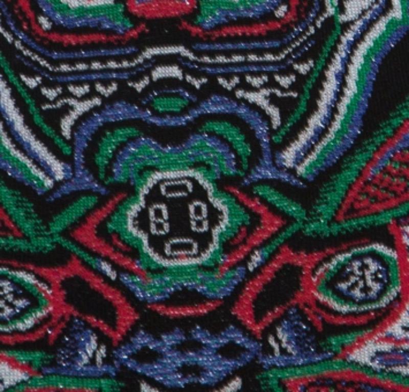 Gris Robe sans manches Roberto Cavalli en maille jacquard lurex multicolore S en vente