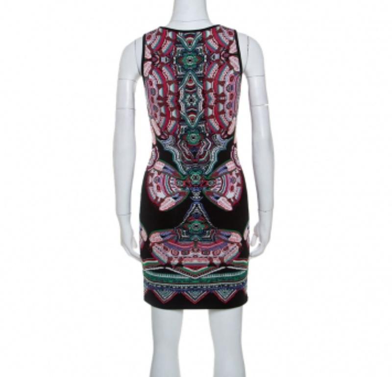Robe sans manches Roberto Cavalli en maille jacquard lurex multicolore S Pour femmes en vente