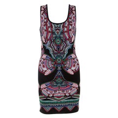 Roberto Cavalli Multicolor Lurex Jacquard Knit Sleeveless Dress S