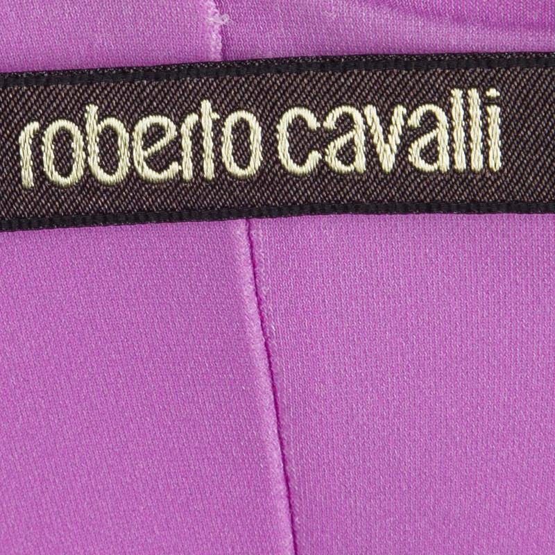 Roberto Cavalli Multicolor Printed Draped Dress S For Sale 1