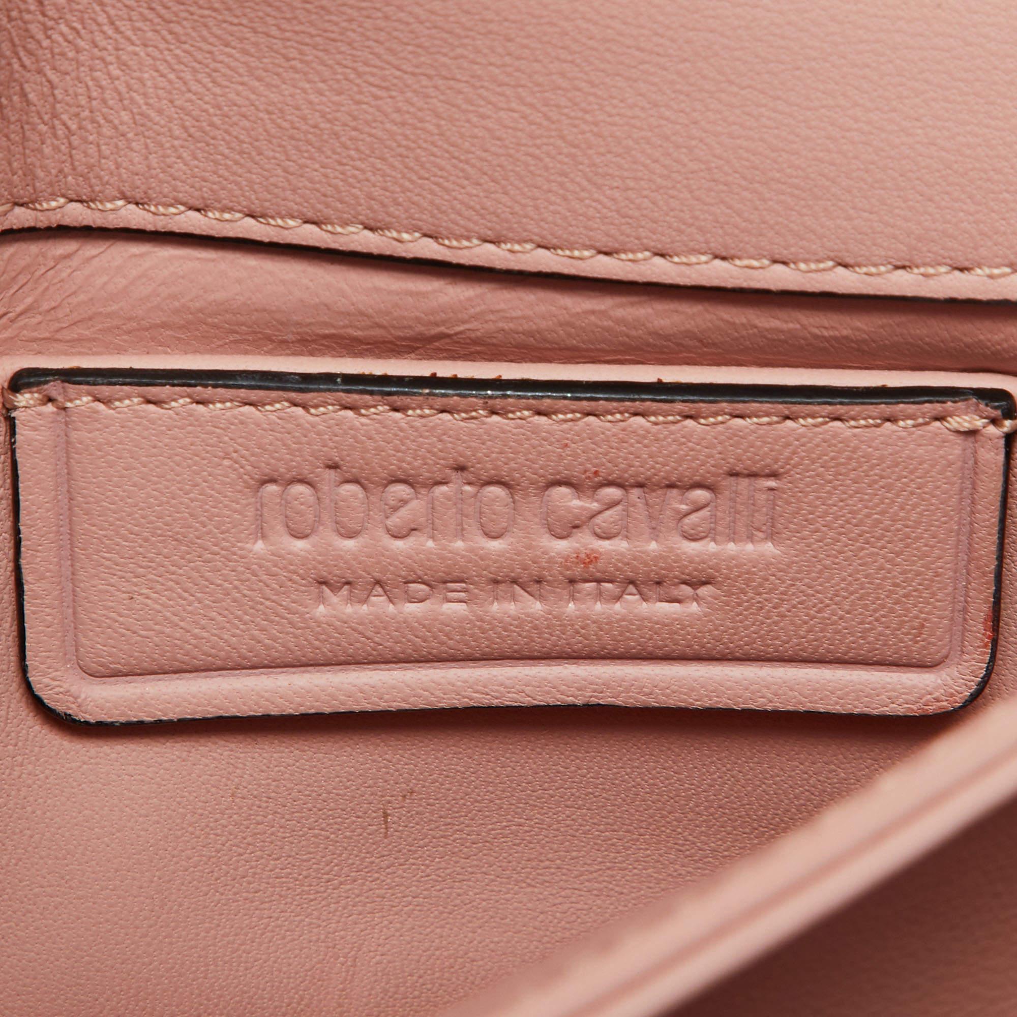 Pochette à chaîne en tissu imprimé multicolore Roberto Cavalli en vente 4