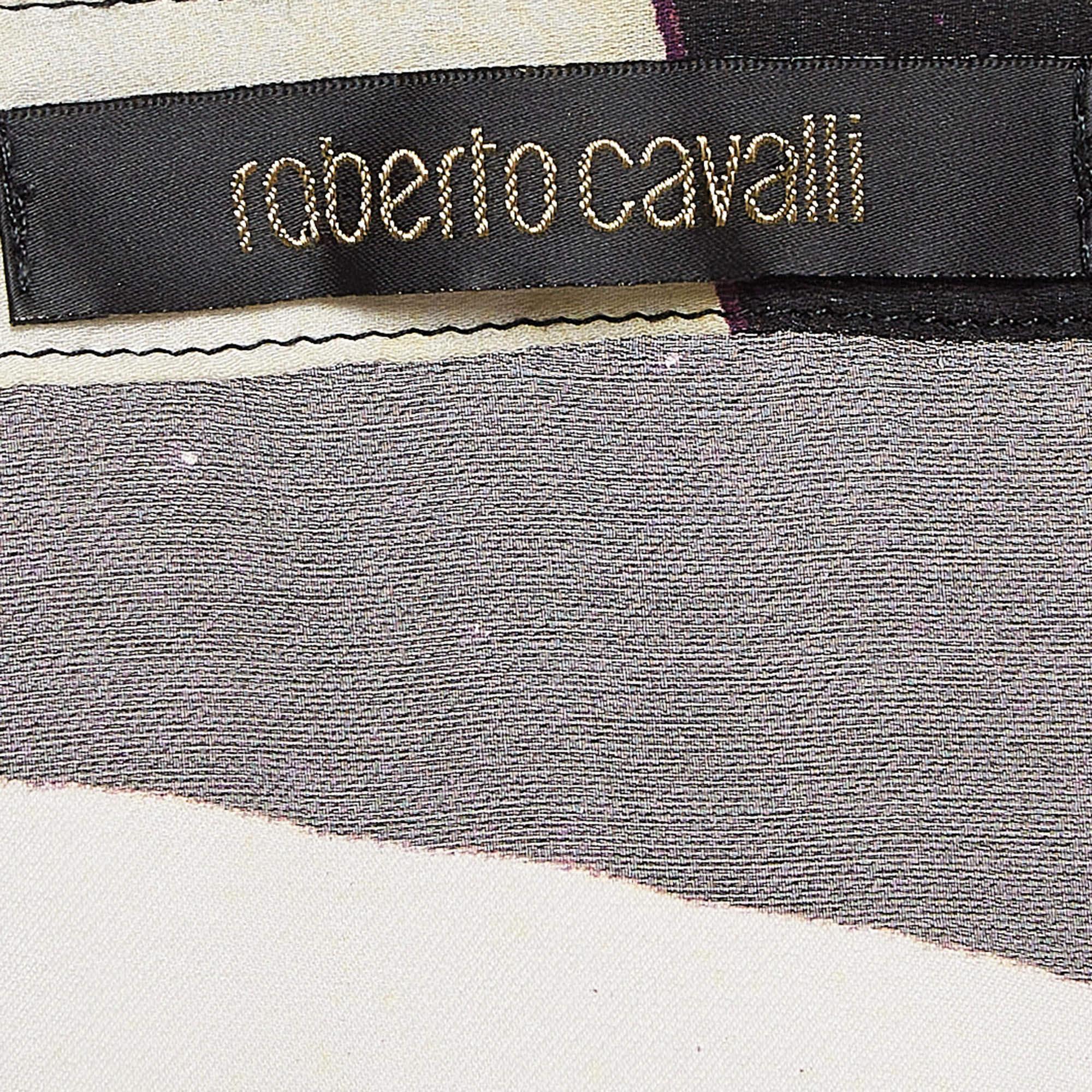 Haut Roberto Cavalli à manches évasées imprimé multicolore S Pour femmes en vente