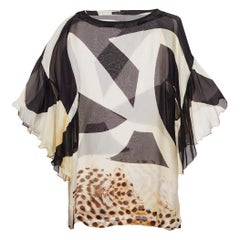 Roberto Cavalli Multicolor Printed Flared Sleeves Top S Roberto Cavalli Multicolor Printed Flared Sleeves Top S