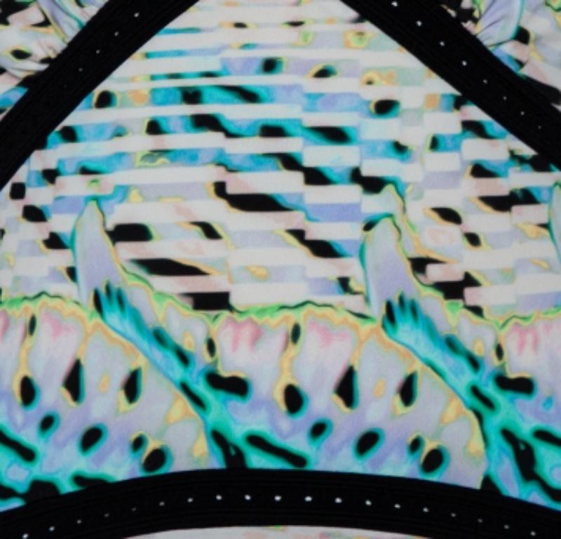 Roberto Cavalli Multicolor Printed Knit Paneled Sleeveless Maxi Dress M In Good Condition For Sale In Dubai, Al Qouz 2