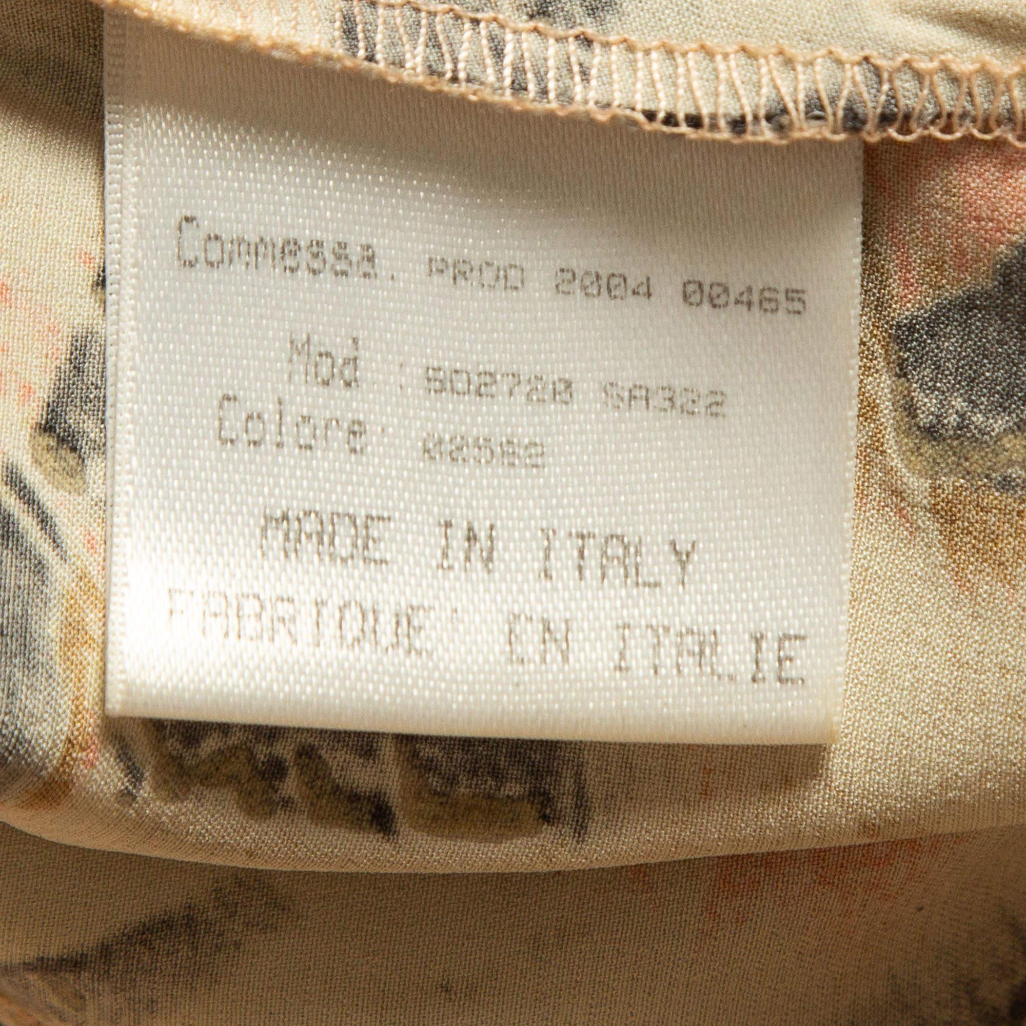 Roberto Cavalli Multicolor Printed Satin Silk Glitter Detail Shirt S 1