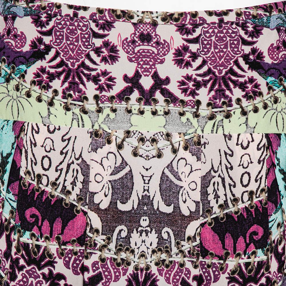 Roberto Cavalli Multicolor Printed Silk Mini Skirt M In Good Condition In Dubai, Al Qouz 2