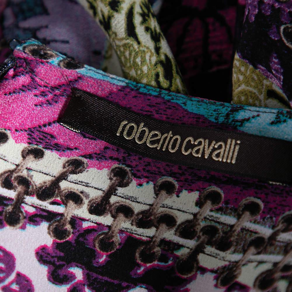 Women's Roberto Cavalli Multicolor Printed Silk Mini Skirt M
