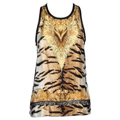 Roberto Cavalli Multicolor Printed Silk 
Modal Knit Tank Top M