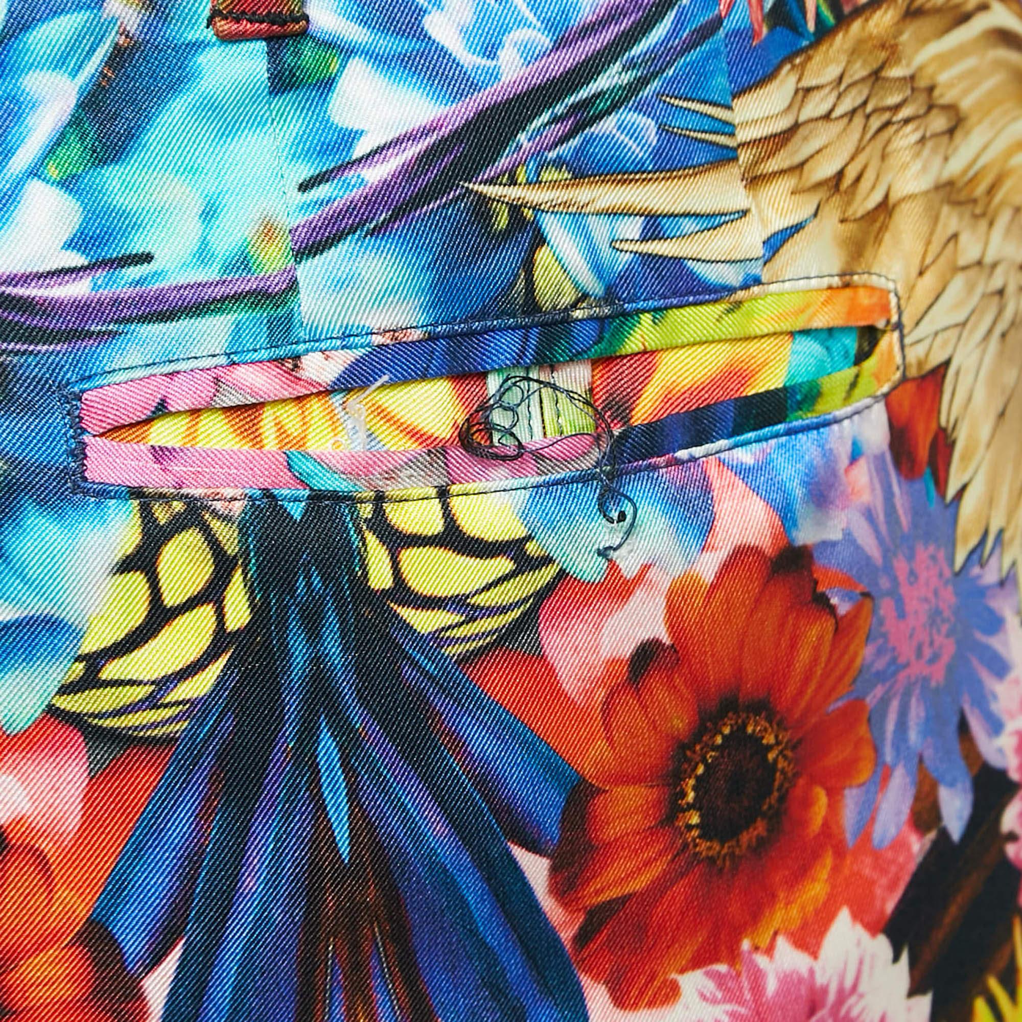 Roberto Cavalli Multicolor Printed Silk Trouser S In Fair Condition In Dubai, Al Qouz 2