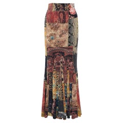 Roberto Cavalli Multicolor Silk Flared Skirt M