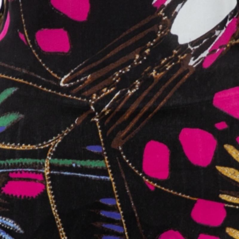 Roberto Cavalli  Multicolor Silk Skirt and Top Set M For Sale 2