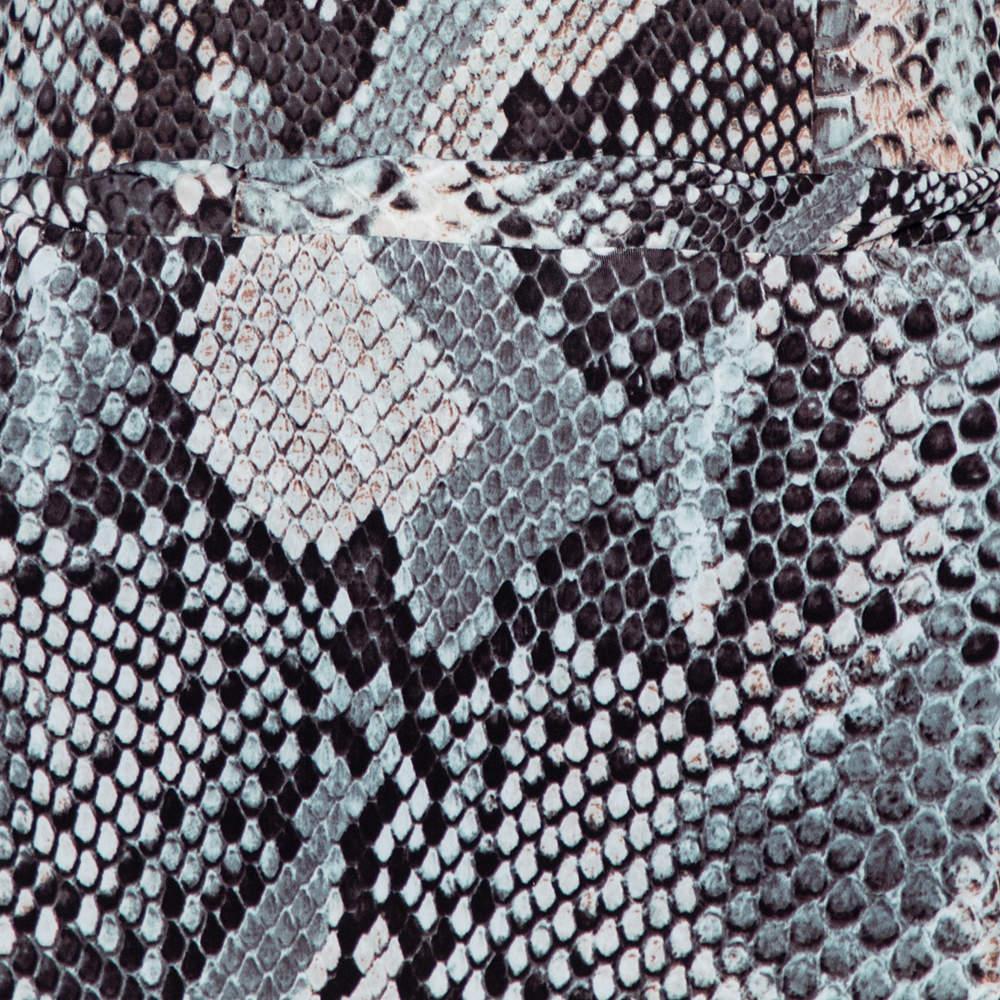 Ensemble jupe et haut en maille extensible imprimé serpent multicolore Roberto Cavalli S/M en vente 2