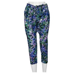 Roberto Cavalli Multicolored Printed Crepe Draped Pants S