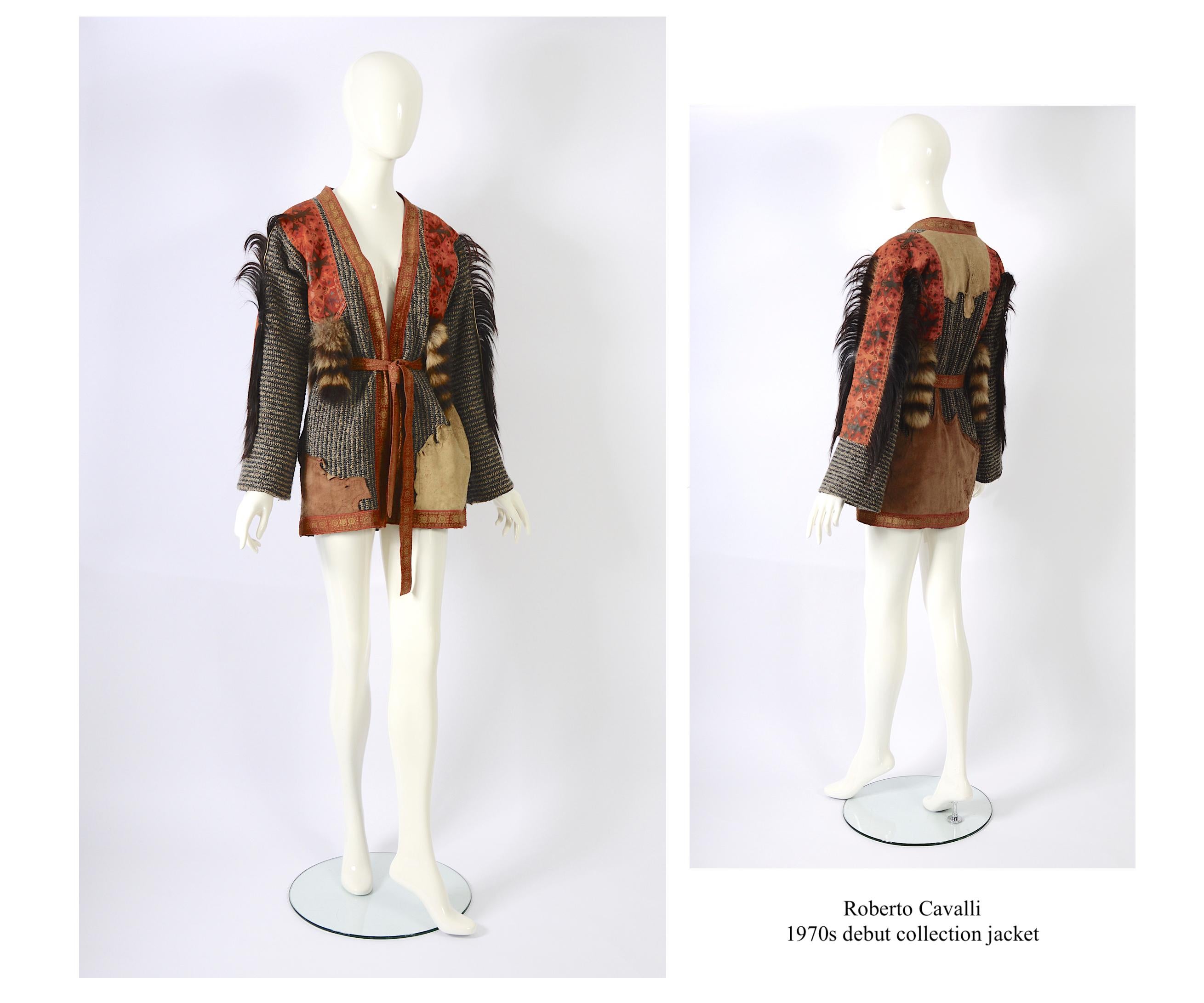 Roberto Cavalli Museum-Worthy 1971 Patchwork Debut Kollektion Vintage Jacke  im Angebot 9