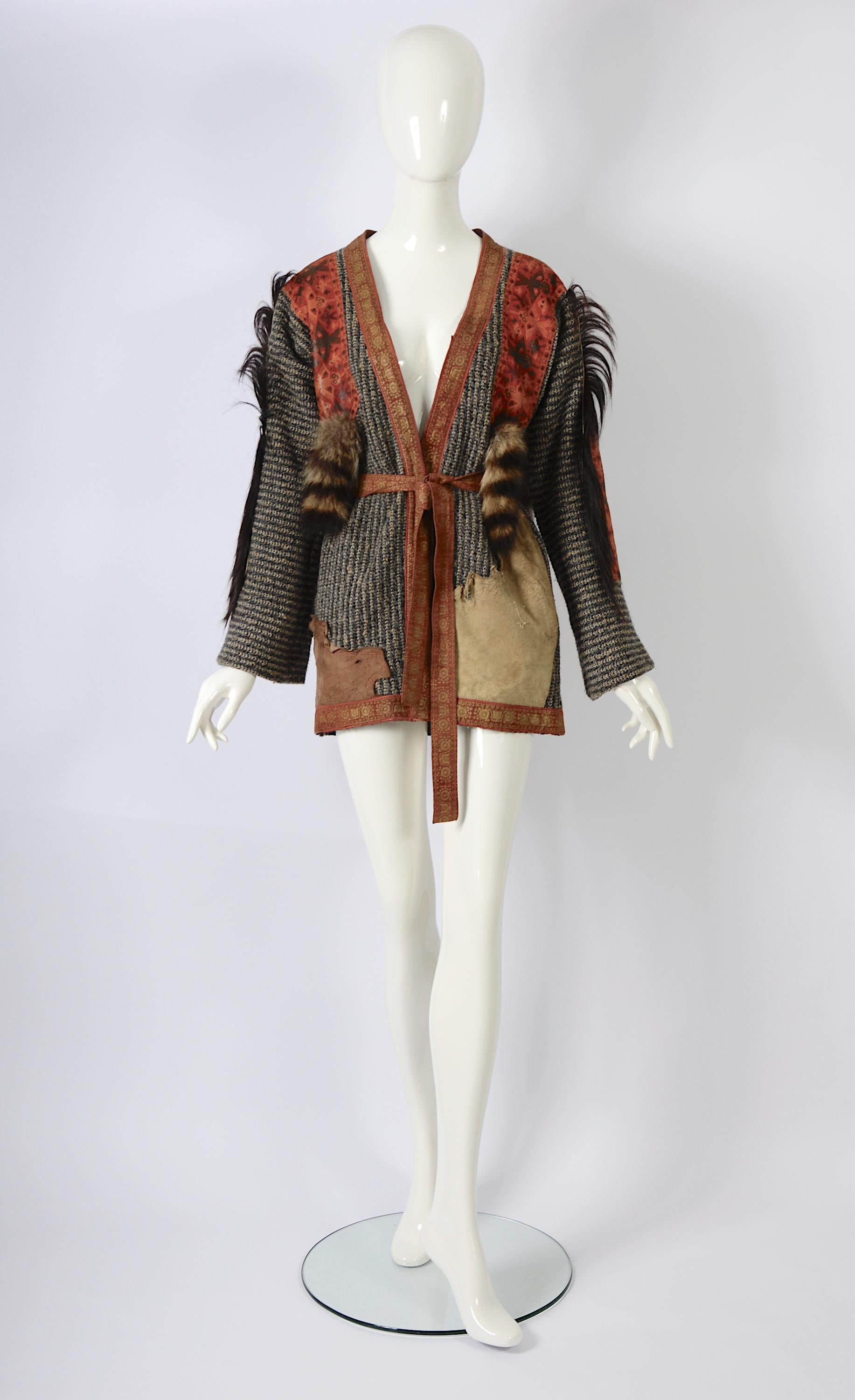 Roberto Cavalli Museum-Worthy 1971 Patchwork Debut Collection Vintage Jacket  In Good Condition For Sale In Antwerp, BE