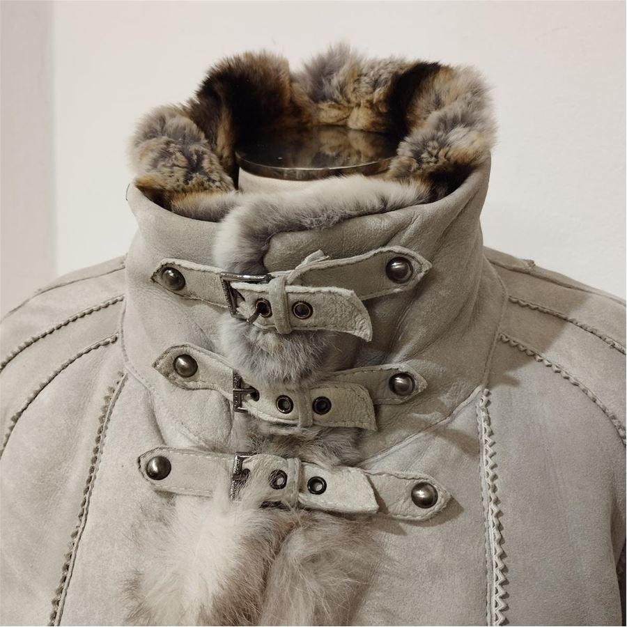 Brown Roberto Cavalli Mutton & fur coat size S For Sale
