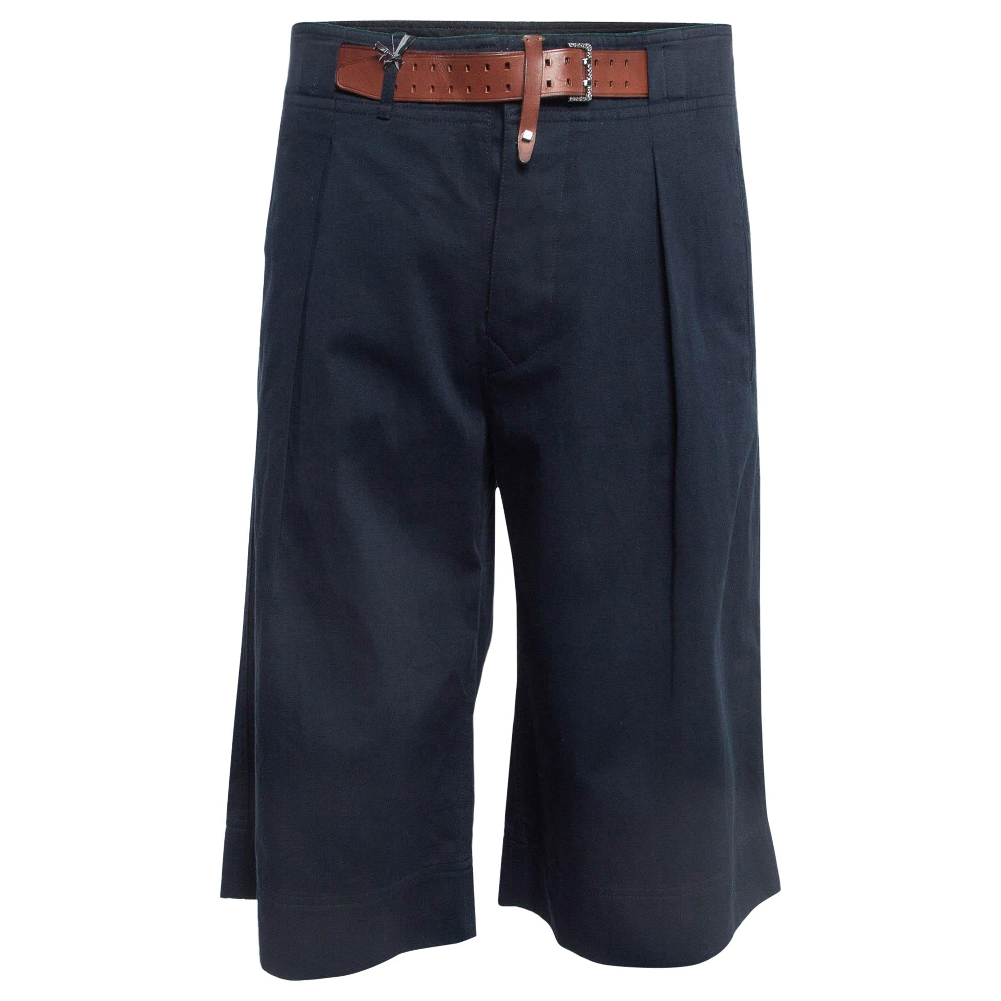 Roberto Cavalli Pantaloncini Chino con cintura in Gabardina blu navy M.