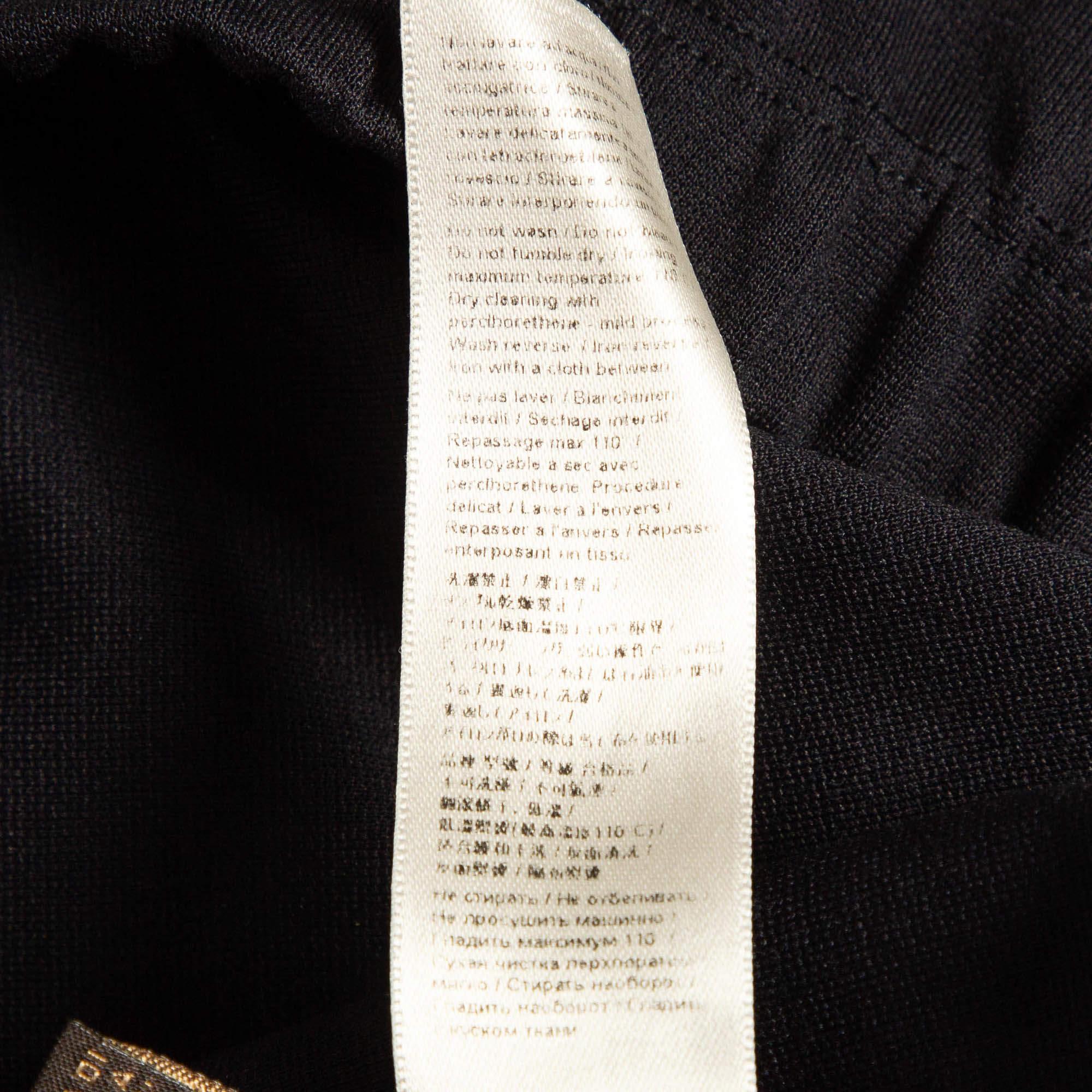 Roberto Cavalli Navy Blue Stretch Knit Leggings M For Sale 1