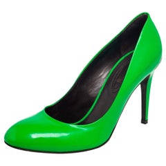 Roberto Cavalli Neon Green Patent Leather Pumps Size 38