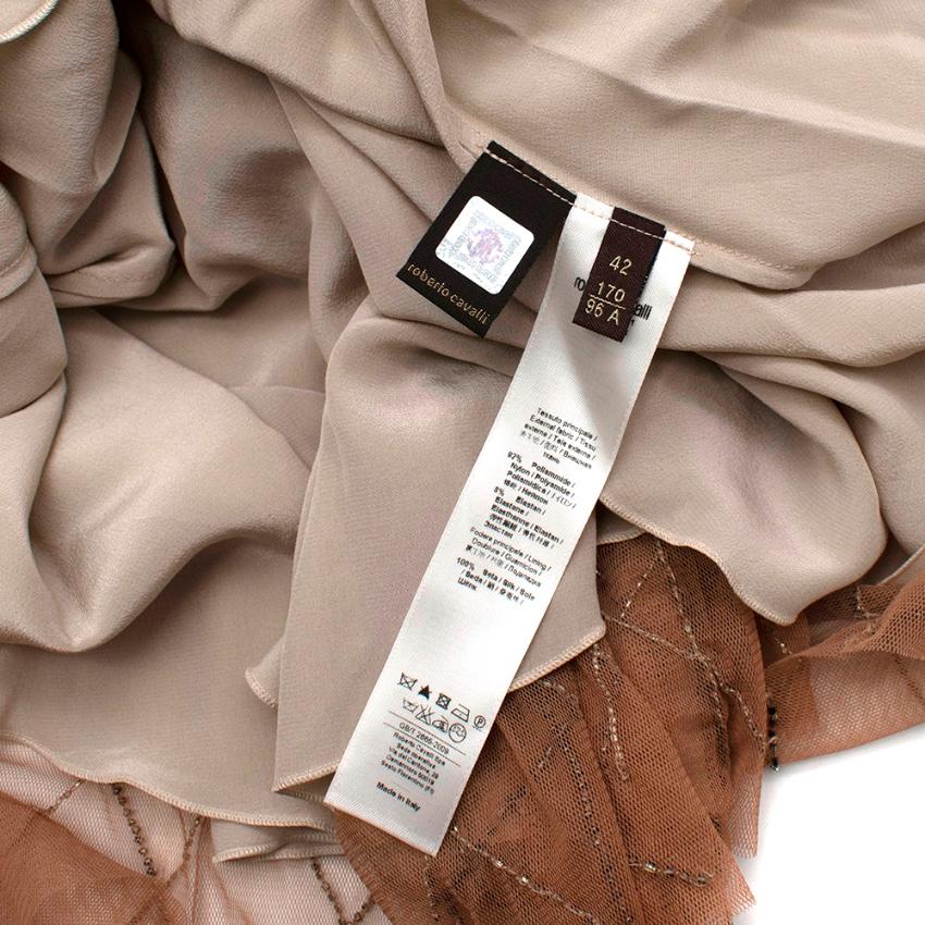 Roberto Cavalli Nacktes Kleid mit Goldperlen US6 2