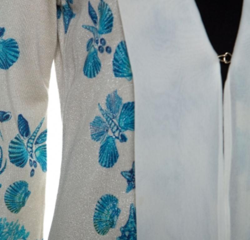 Roberto Cavalli Cardigan in misto lana con stampa subacquea M. I. in vendita 1