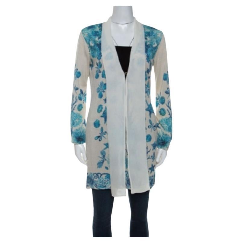 Roberto Cavalli Cardigan in misto lana con stampa subacquea M. I. in vendita