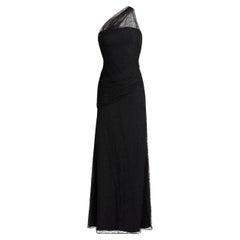 Roberto Cavalli Ein-Schulter-Kleid aus schwarzer Spitze