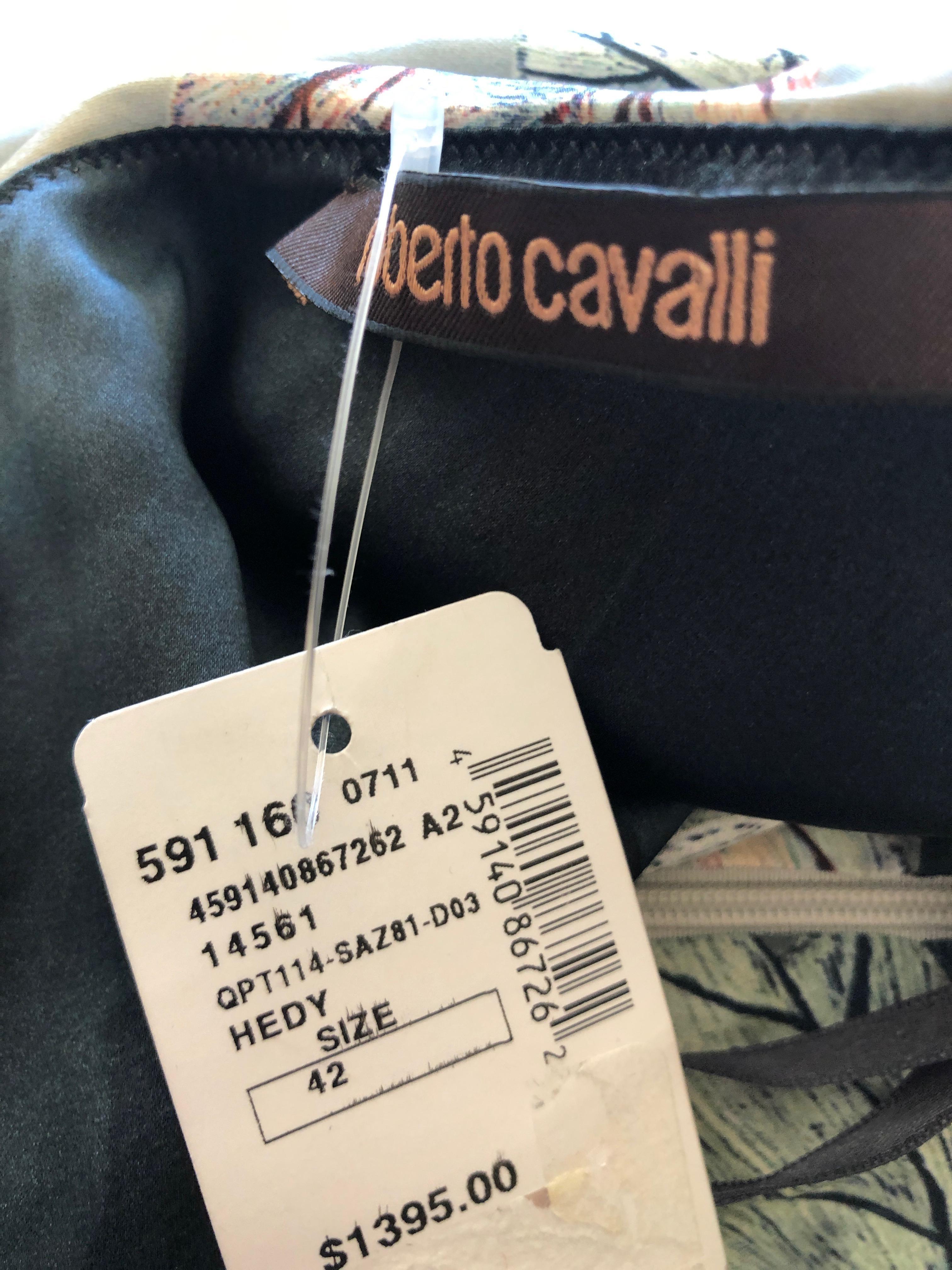 Roberto Cavalli One Shoulder Silk Cocktail Dress New 2