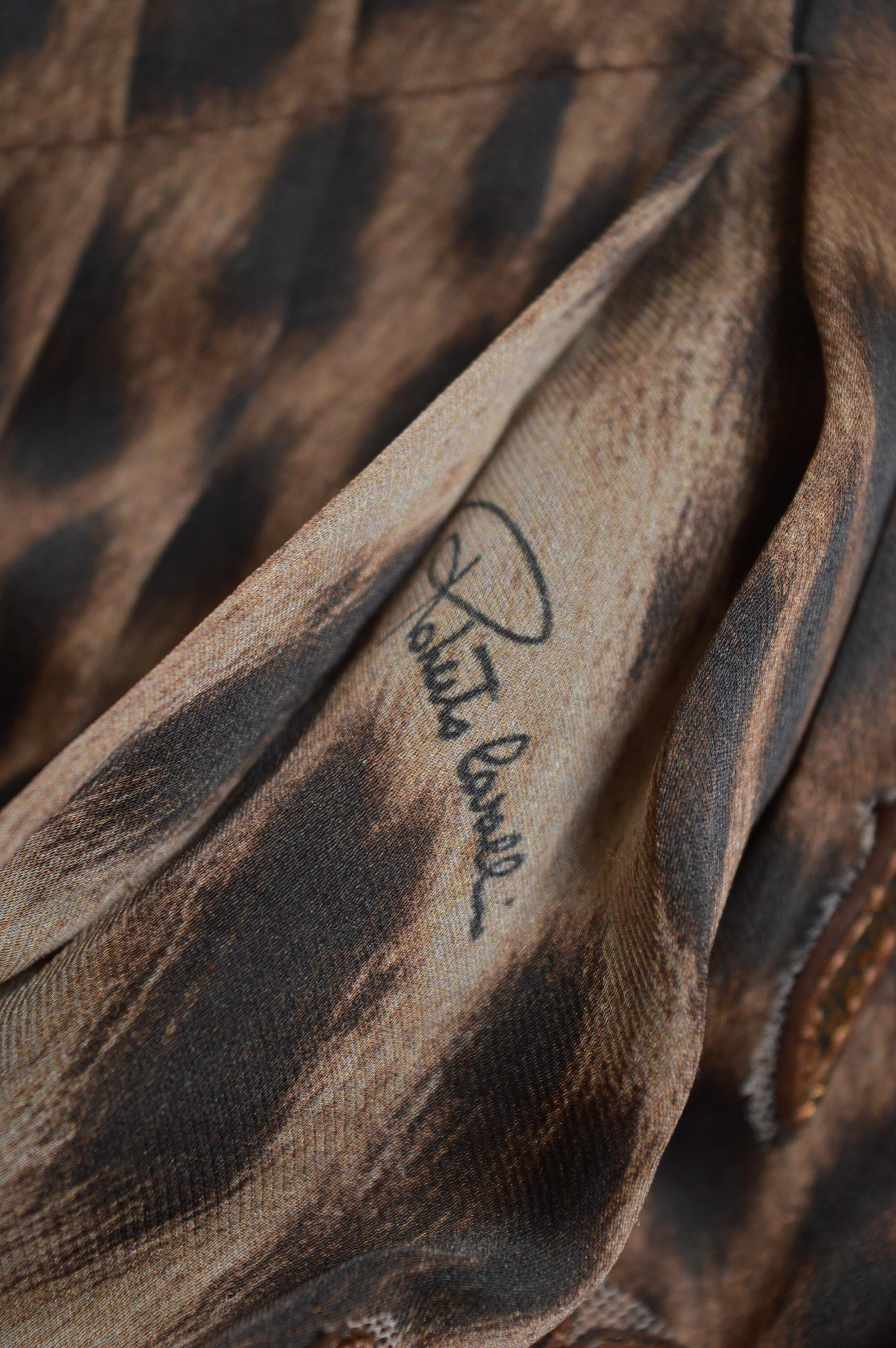 Roberto Cavalli Opulenter 2000er plissierter goldener Leder-Minirock mit niedriger Taille im Angebot 11