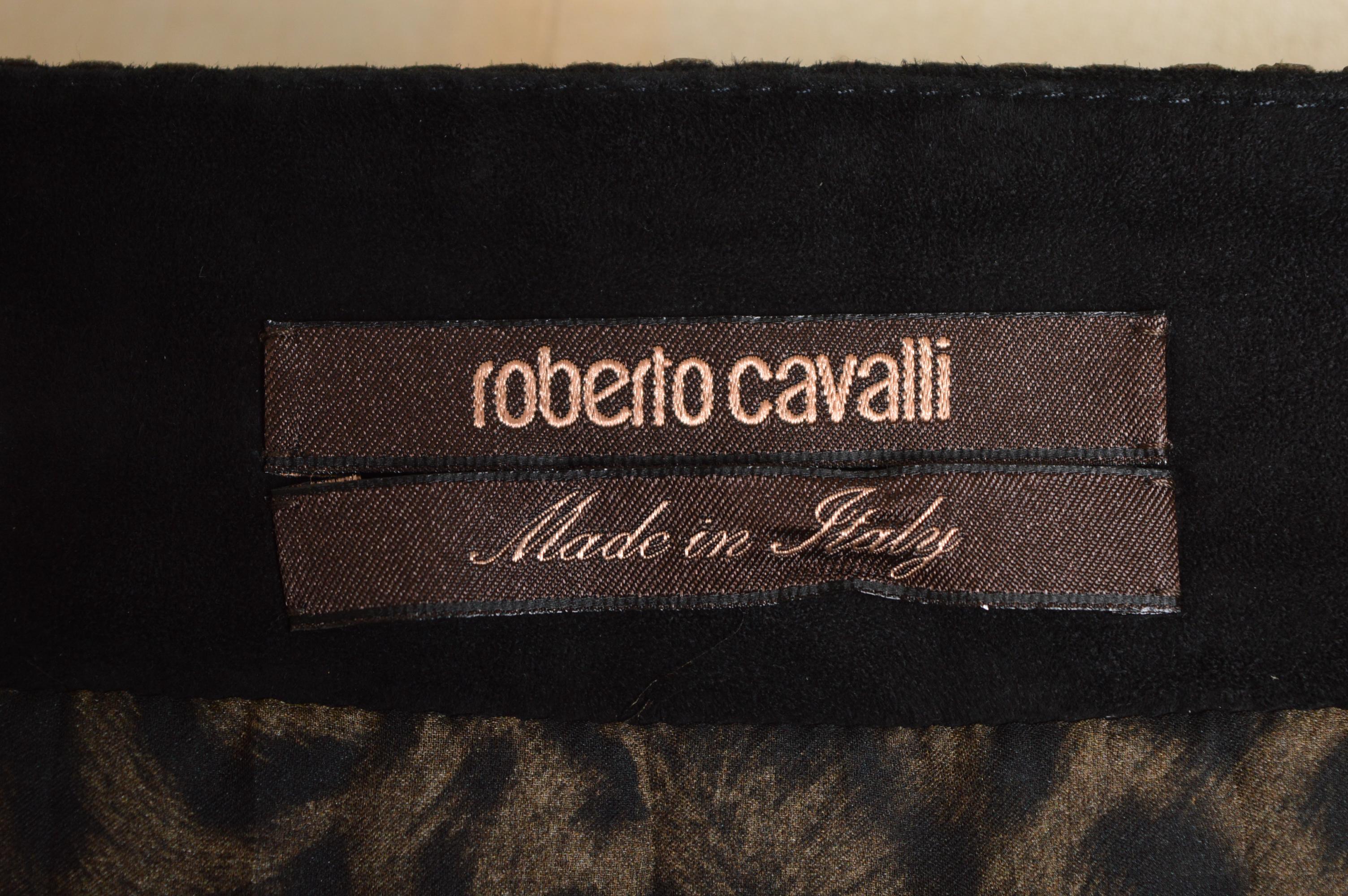 Roberto Cavalli Opulenter 2000er plissierter goldener Leder-Minirock mit niedriger Taille im Angebot 12