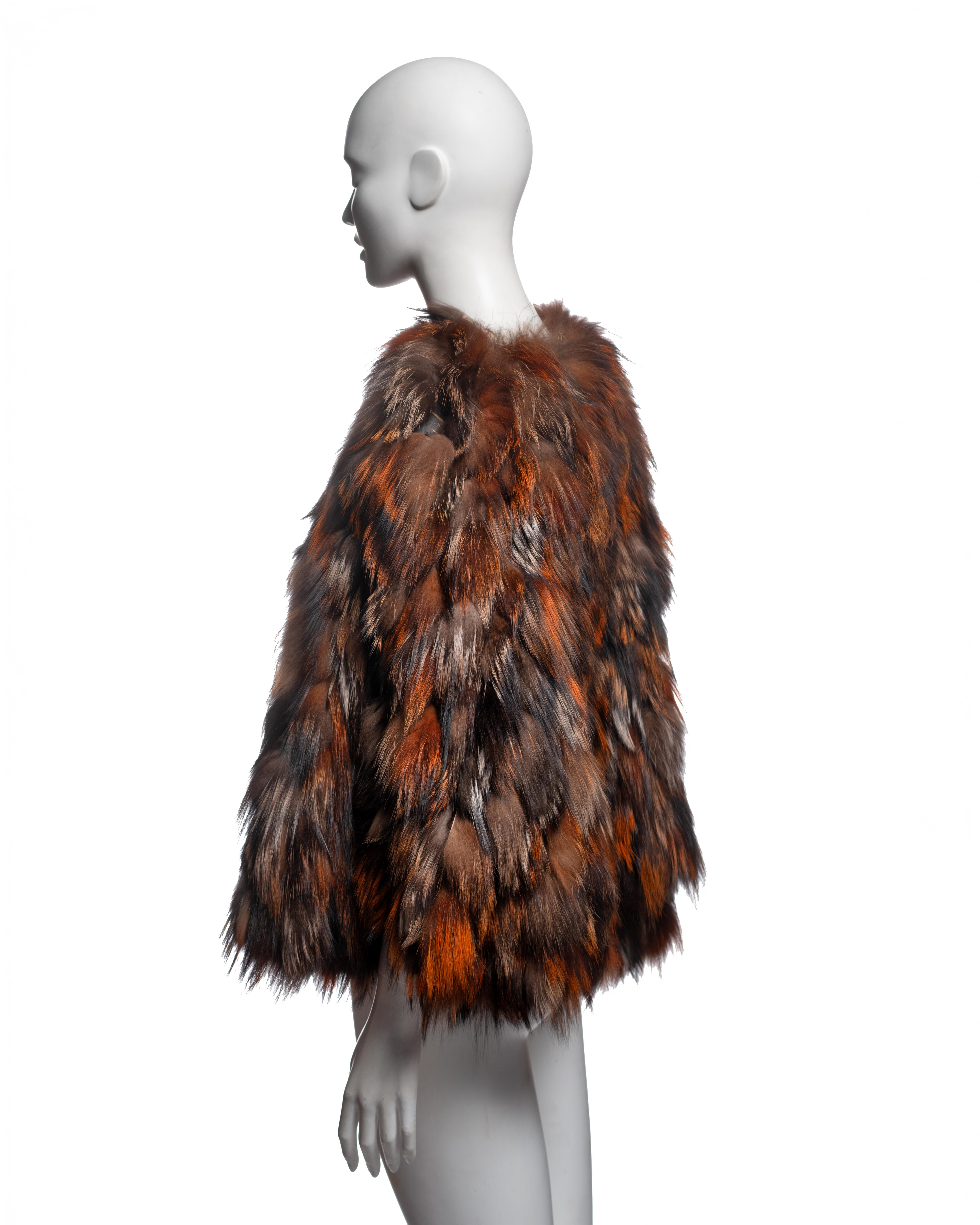 Roberto Cavalli Cape en fourrure de renard orange, FW 2000 en vente 5