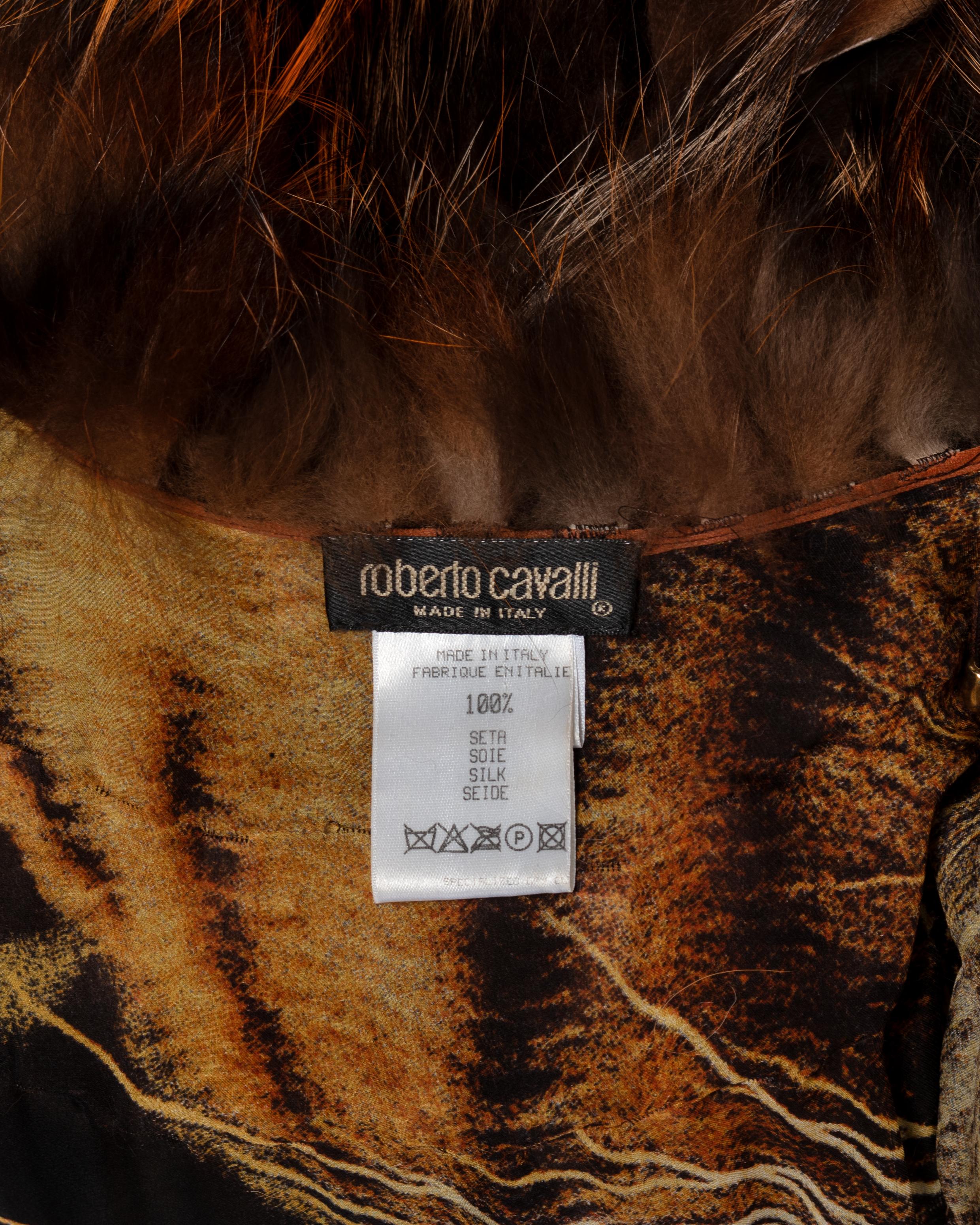 Roberto Cavalli Cape en fourrure de renard orange, FW 2000 en vente 6