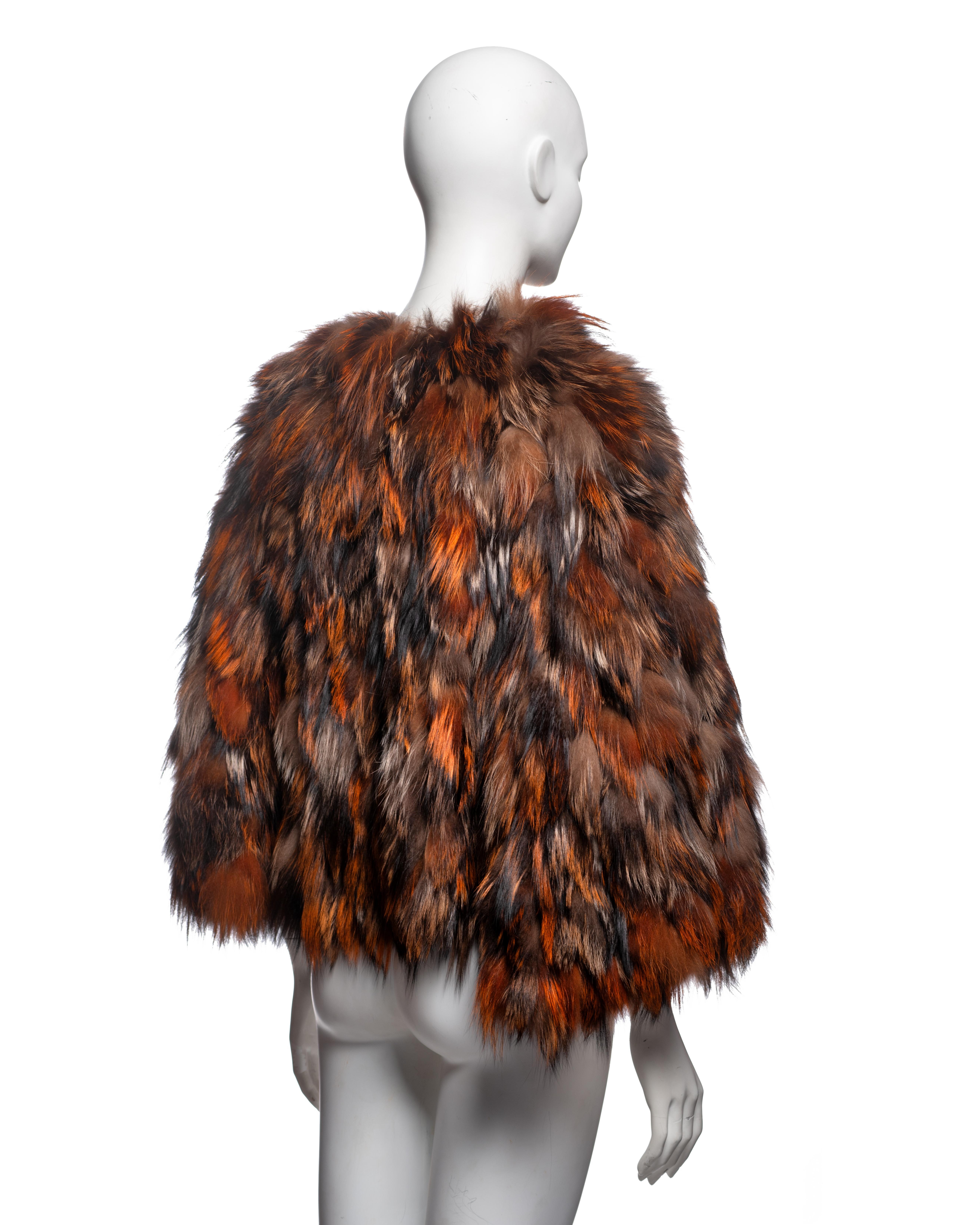 Roberto Cavalli Cape en fourrure de renard orange, FW 2000 en vente 2