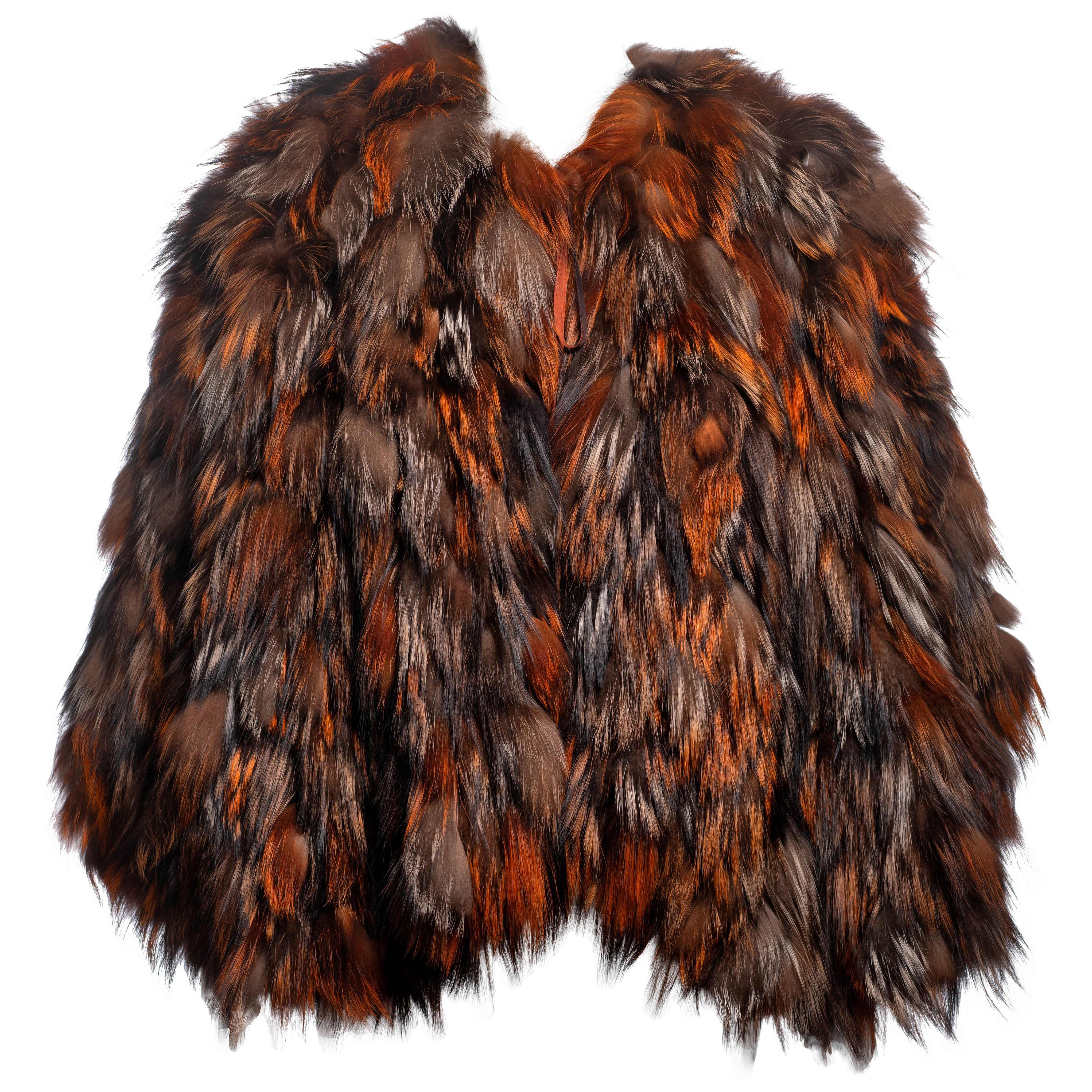 Roberto Cavalli Capo in pelliccia di volpe arancione, AI 2000