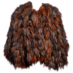 Roberto Cavalli Orange Fox Fur Cape, FW 2000
