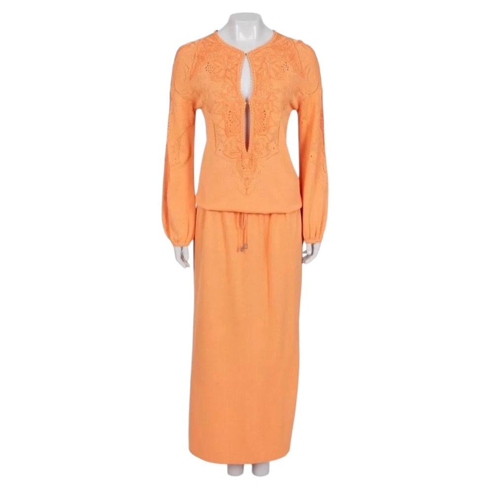 Robe longue perforée Roberto Cavalli Orange, taille 38/M (UE), coupe droite