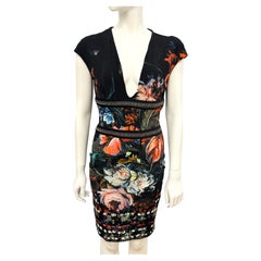 Roberto Cavalli painted floral print vintage dress