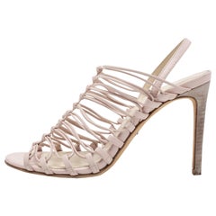 Roberto Cavalli Pale Pink Leather Knot Detail Strappy Sandals Size 37 Roberto Cavalli Pale Pink Leather Knot Detail Strappy Sandals Size 37