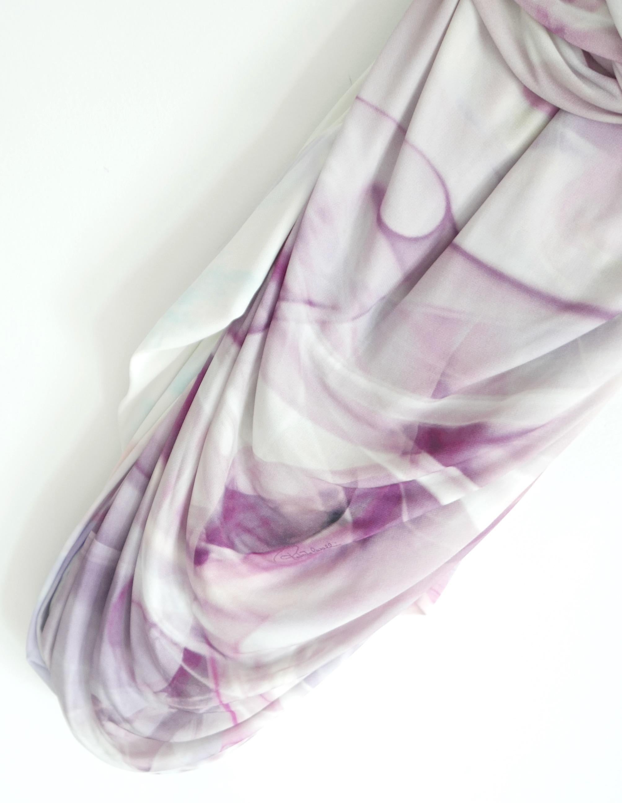 Gray Roberto Cavalli Pastel Print Draped Dress
