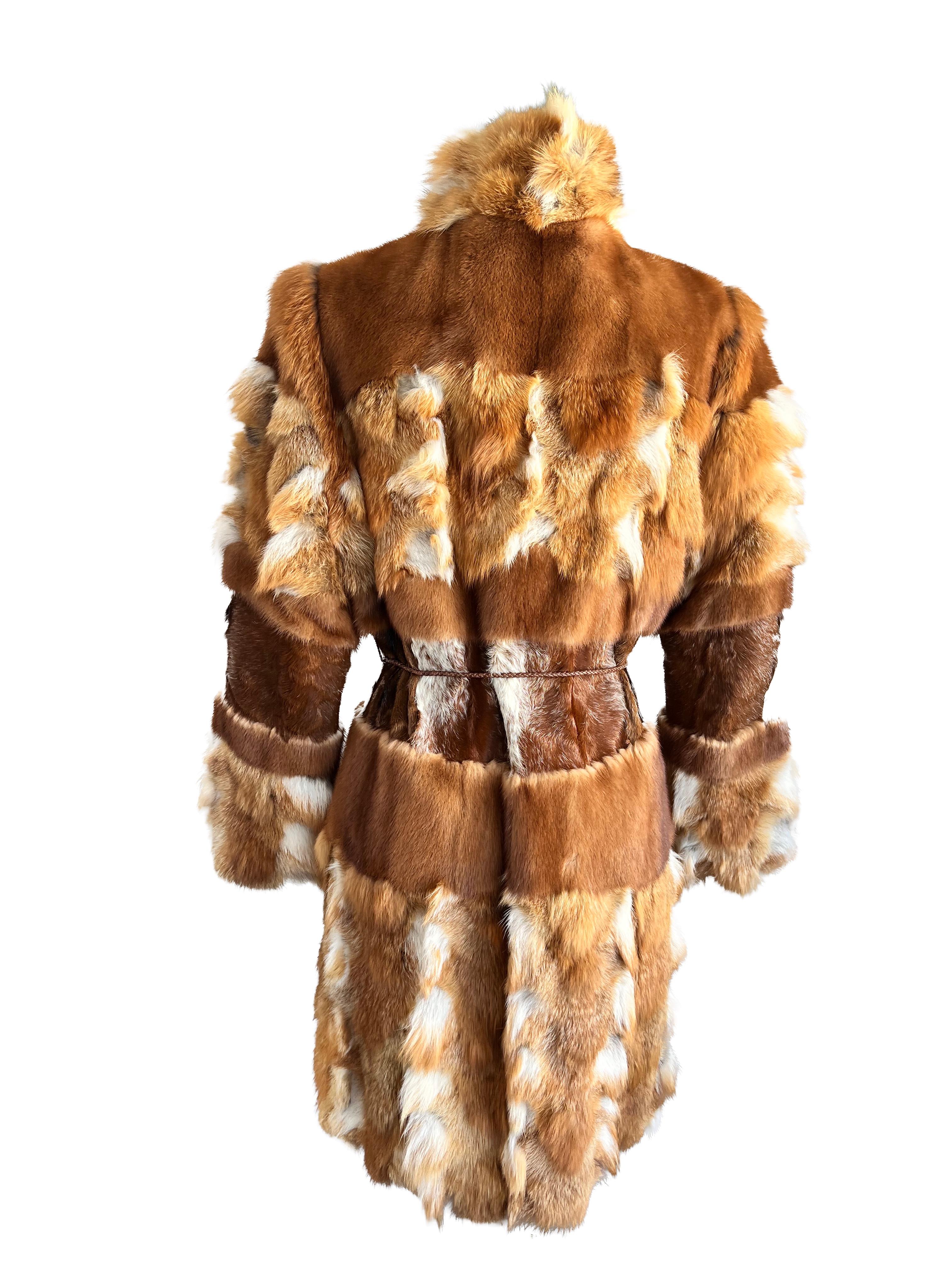 patchwork fur coat