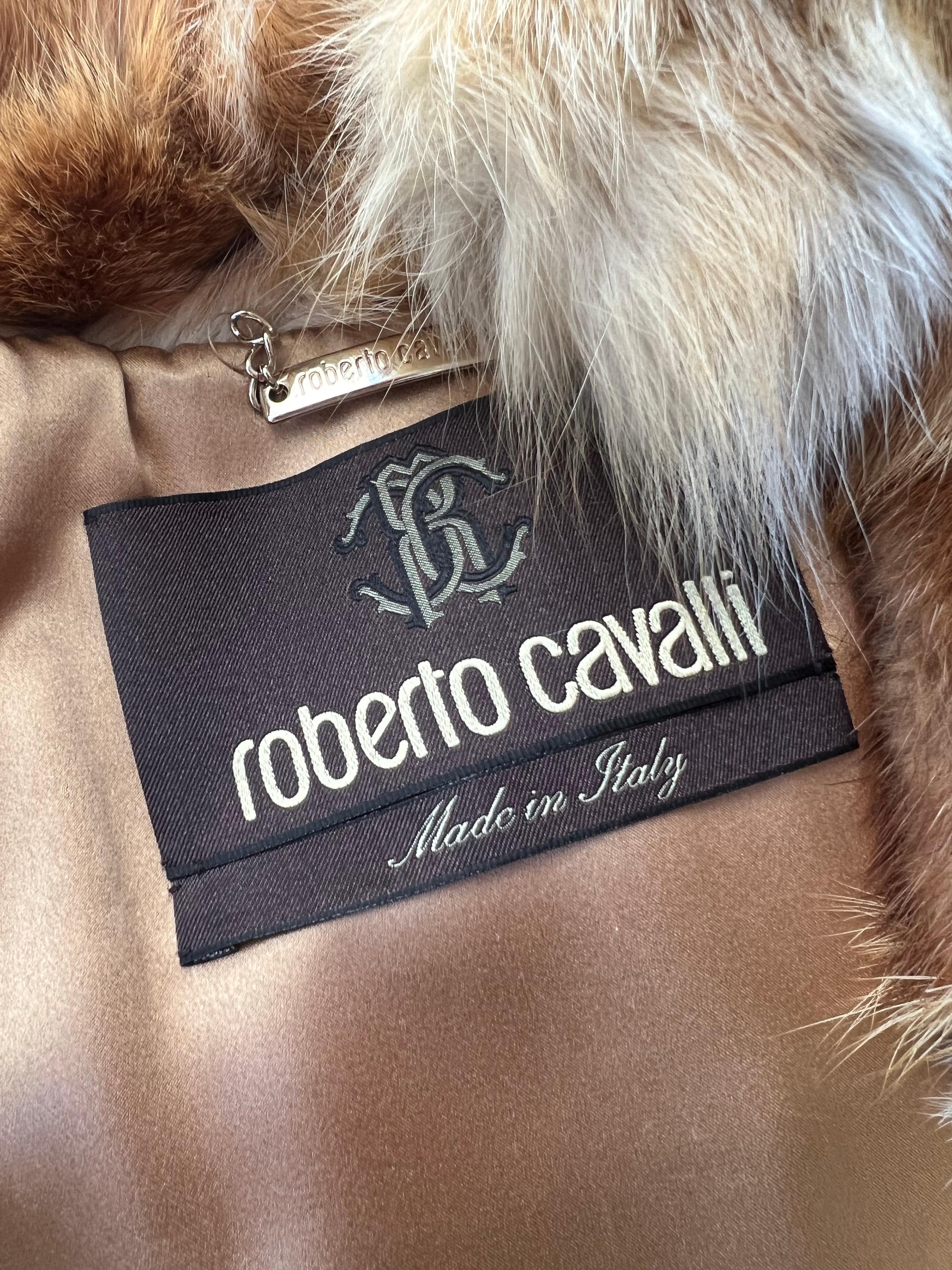 Roberto Cavalli Patchwork Fox Fur Coat  In Excellent Condition For Sale In Toronto, CA