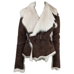 Roberto Cavalli Patchwork Shearling Jacket, Fall/Winter 1999, Size S