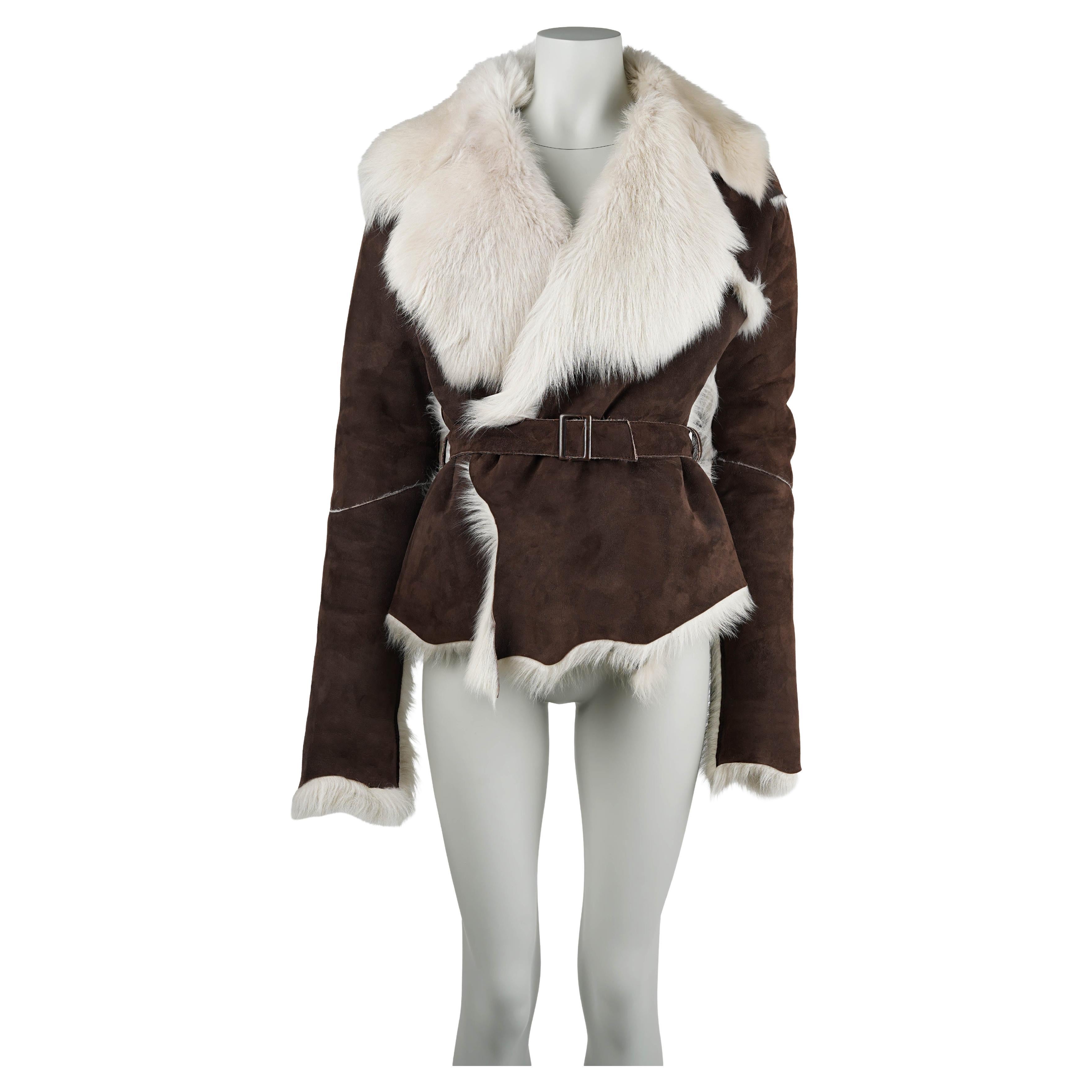 Roberto Cavalli Patchwork Shearling Jacket, Fall/Winter 1999, Size S