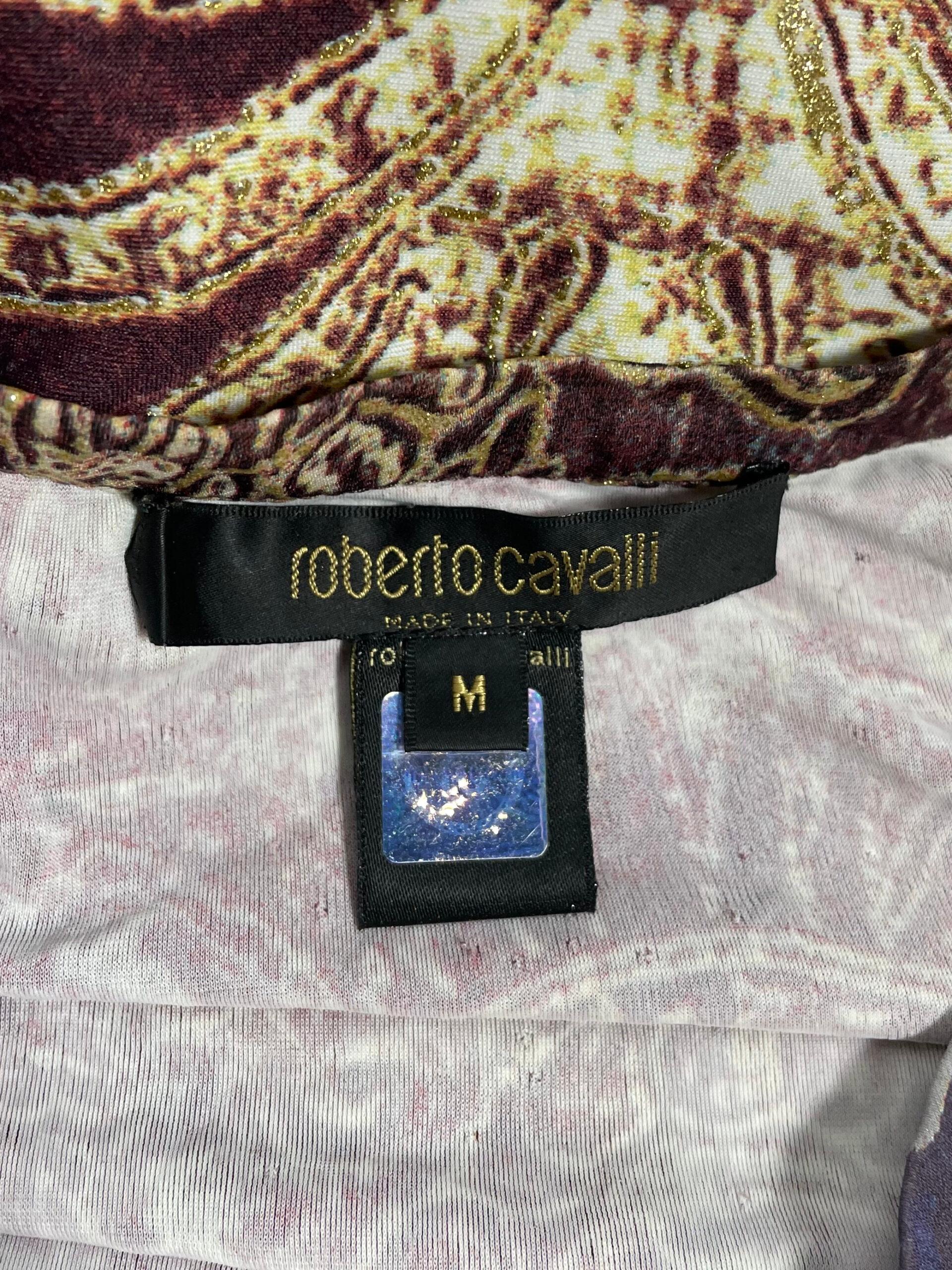 Roberto Cavalli Oberteil im Patchwork-Stil mit Schnürung Damen im Angebot