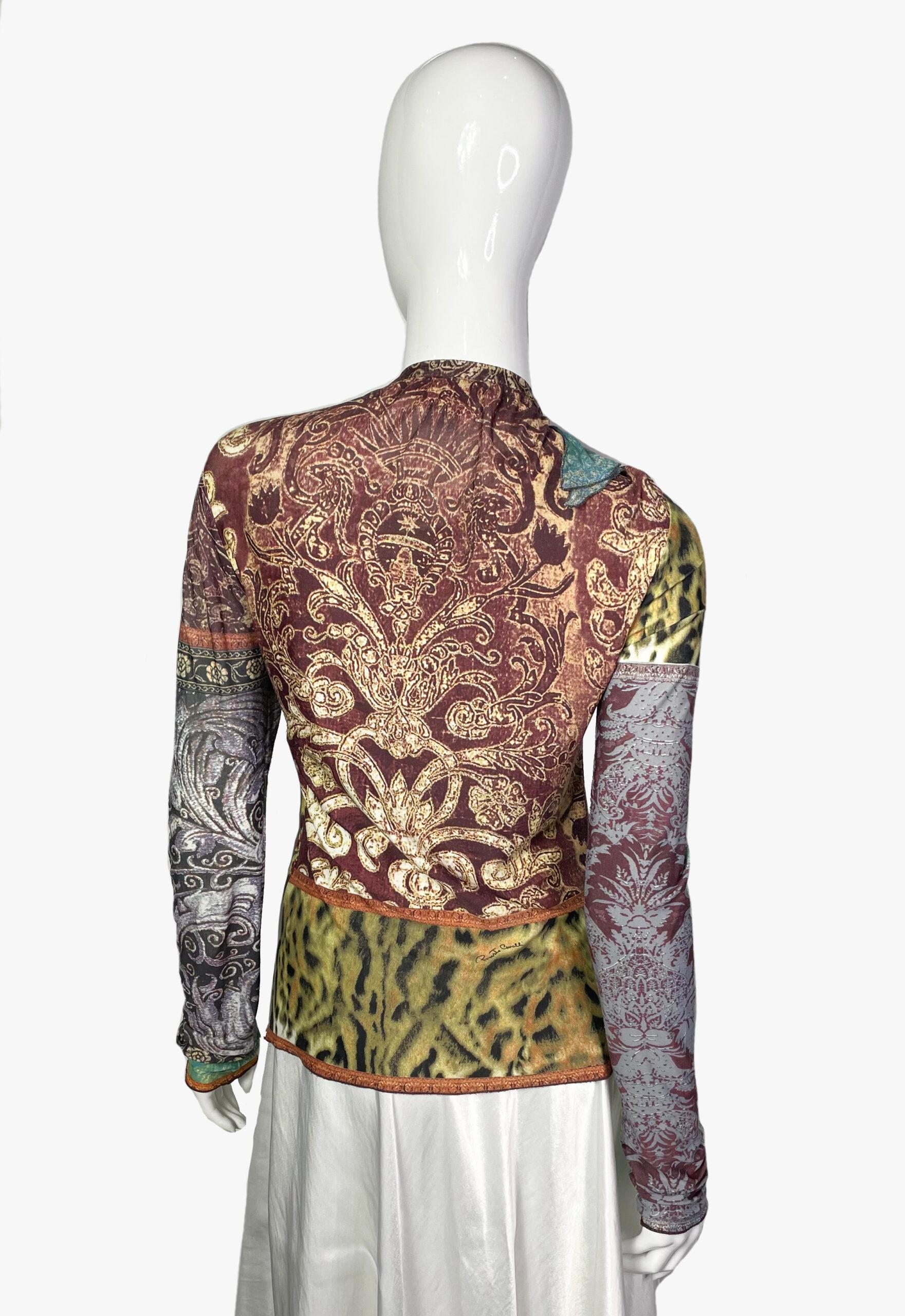 Roberto Cavalli Oberteil im Patchwork-Stil mit Schnürung im Angebot 4