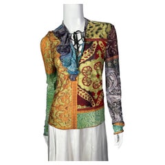 Roberto Cavalli patchwork-style top with lacing