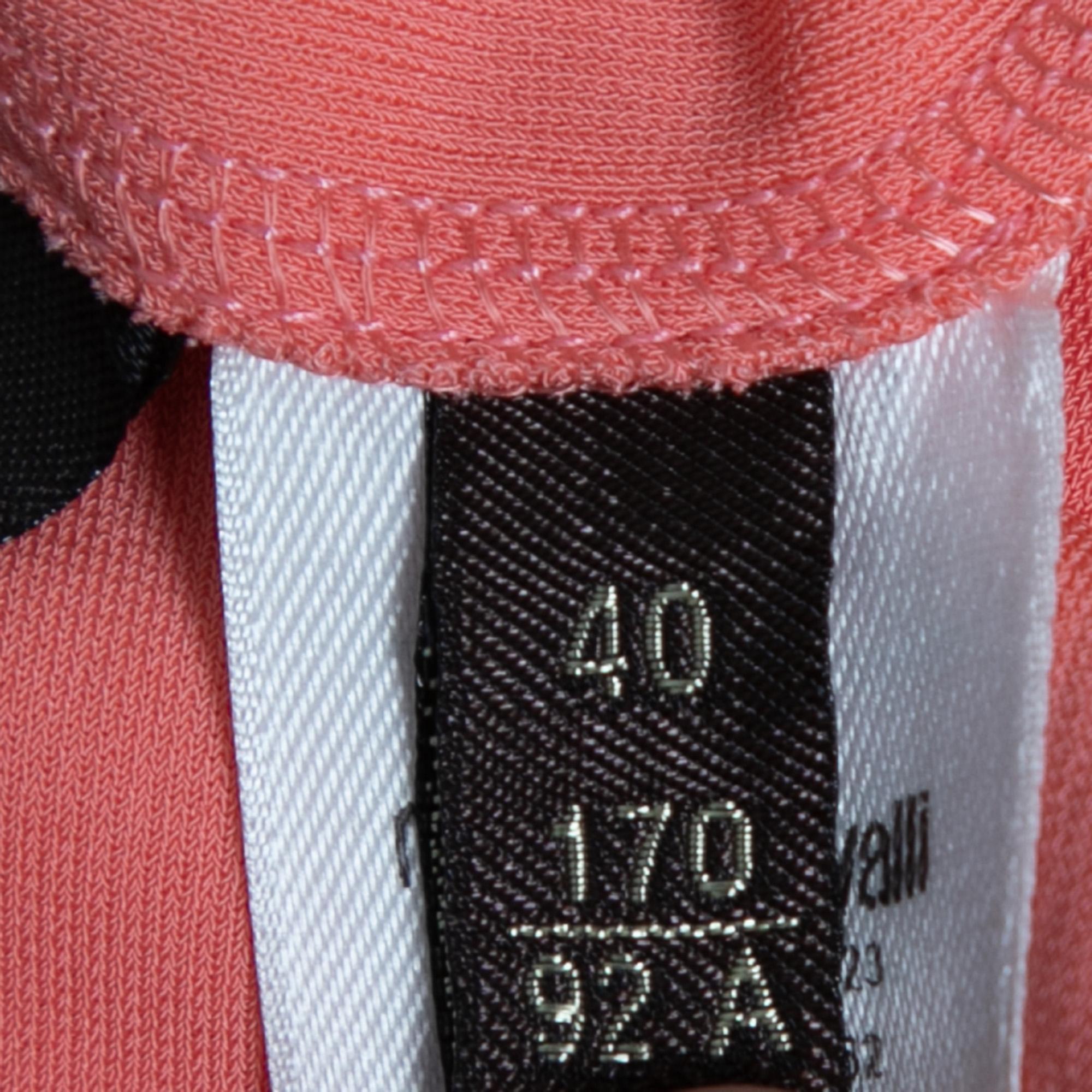Roberto Cavalli - Robe drapée en jersey pêche ornée de détails en forme de portefeuille S en vente 2