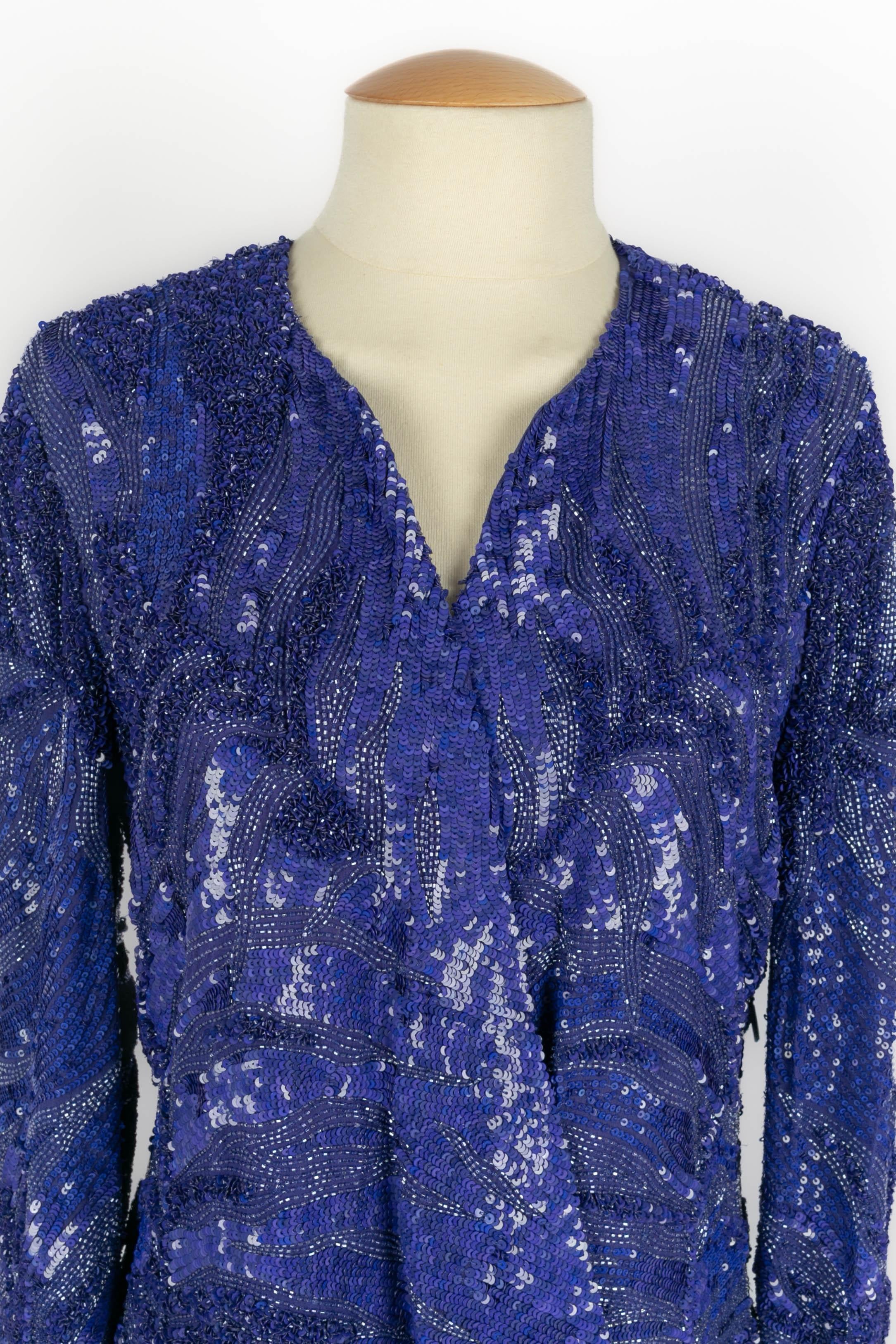 Viola Abito con perle di Roberto Cavalli in vendita
